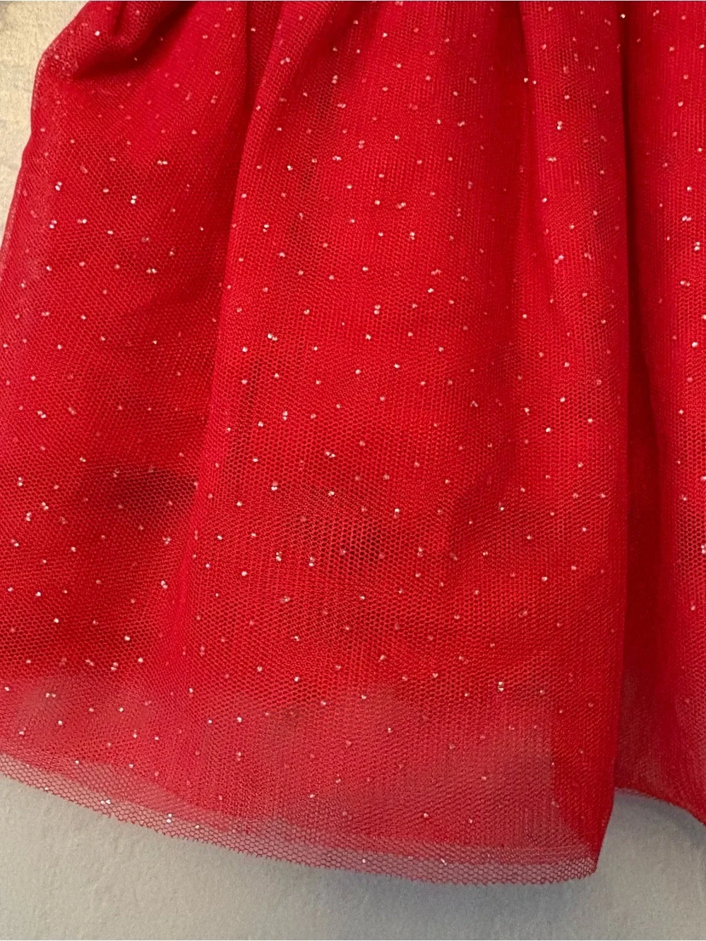 Baby gap white silver and red star print peplum top with tulle size 5